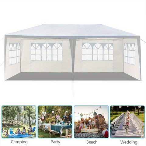 Image of 10'X20' Outdoor Party Tent with 4 Removable Sidewalls, Waterproof Canopy Patio Wedding Gazebo, White-FrenzyAfricanFashion.com