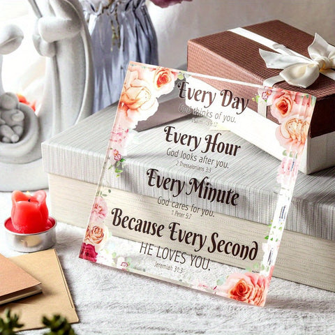 Image of Christian Gifts for Women Men Bible Verses Religious Gifts Faith Christian Gifts Prayer Room Decor for Office Desk Scripture Inspirational Home Decor (Floral)-FrenzyAfricanFashion.com