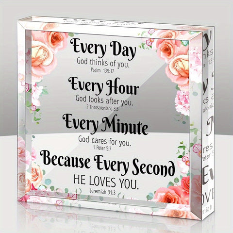 Image of Christian Gifts for Women Men Bible Verses Religious Gifts Faith Christian Gifts Prayer Room Decor for Office Desk Scripture Inspirational Home Decor (Floral)-FrenzyAfricanFashion.com