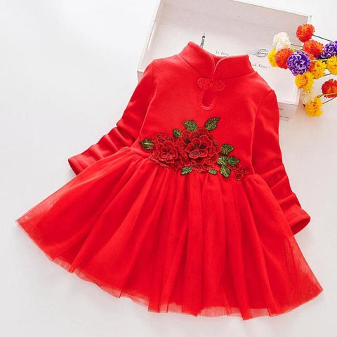 Image of Flower Baby Dress Girls Party Lace Tutu Toddler Girl Clothes-FrenzyAfricanFashion.com