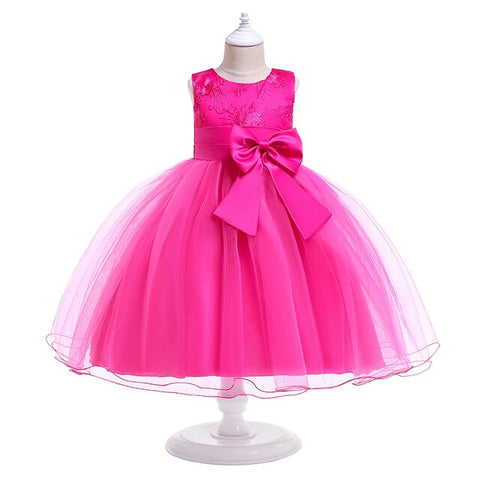 Image of Girl Flower Princess Dress Children Summer Tutu Wedding Birthday Party Dresses For 5 8 10 Years Girls Kids Gown Costume Clothing-FrenzyAfricanFashion.com