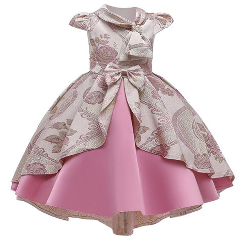 Image of Girl clothes trail wedding dress for Girls Dresses Princess birthday party bow tutu costume-FrenzyAfricanFashion.com