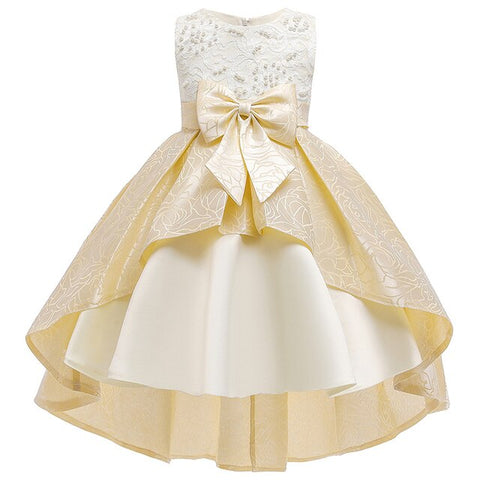 Image of Girl clothes trail wedding dress for Girls Dresses Princess birthday party bow tutu costume-FrenzyAfricanFashion.com