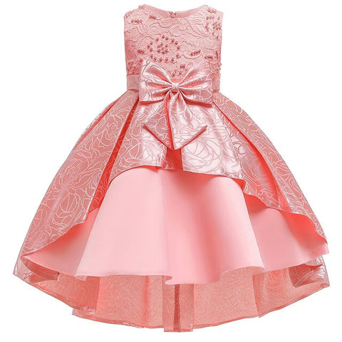 Image of Girl clothes trail wedding dress for Girls Dresses Princess birthday party bow tutu costume-FrenzyAfricanFashion.com