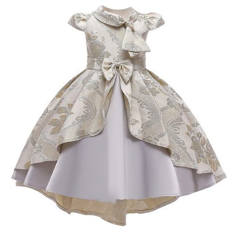 Image of Girl clothes trail wedding dress for Girls Dresses Princess birthday party bow tutu costume-FrenzyAfricanFashion.com