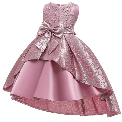 Image of Girl clothes trail wedding dress for Girls Dresses Princess birthday party bow tutu costume-FrenzyAfricanFashion.com