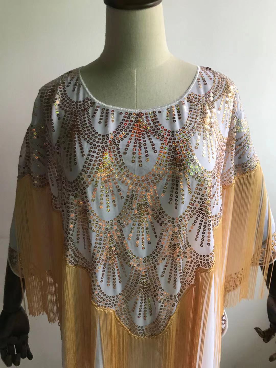 Women Clothing Dashiki Tassel Sequins Loose Dress Free Size-FrenzyAfricanFashion.com