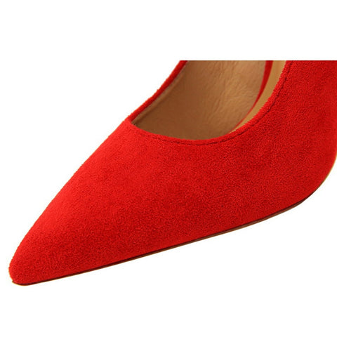 Image of High Heels Suede Women Shoes Pump Wedding Shoes Footwear-FrenzyAfricanFashion.com