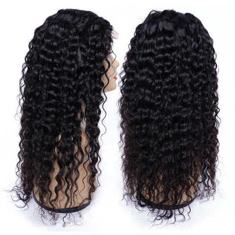 Image of Lace T Type Middle Part Wavy Wigs Remy Indian Hair Bouncy No Shedding-FrenzyAfricanFashion.com