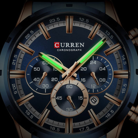 Image of CURREN Men Watch Top Brand Luxury Sports Quartz Mens Watches Full Steel Waterproof Chronograph Wristwatch Men Relogio Masculino-FrenzyAfricanFashion.com