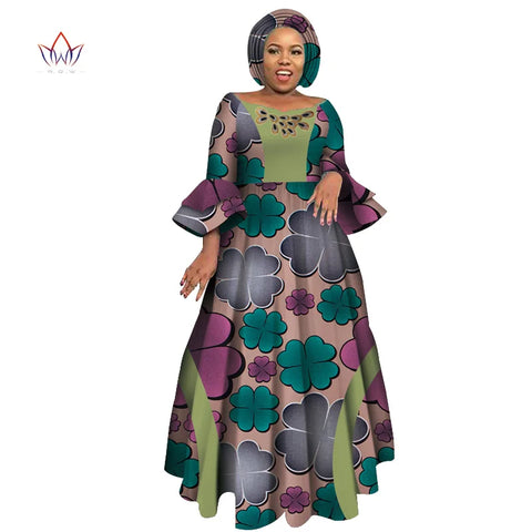 Image of Long Sleeve Dresses Women Party Wedding Dashiki African Women Dresses-FrenzyAfricanFashion.com