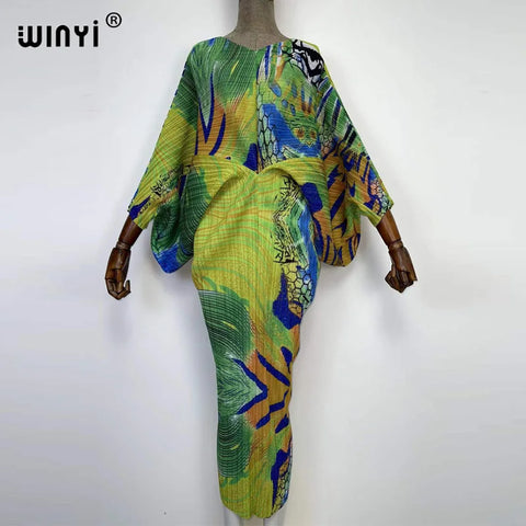 Image of batwing pleated dress-FrenzyAfricanFashion.com