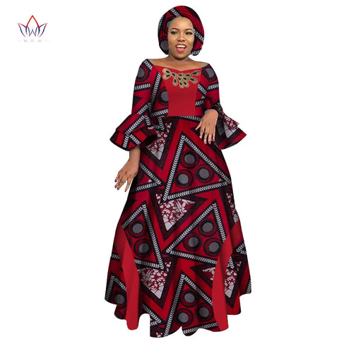 Image of Long Sleeve Dresses Women Party Wedding Dashiki African Women Dresses-FrenzyAfricanFashion.com