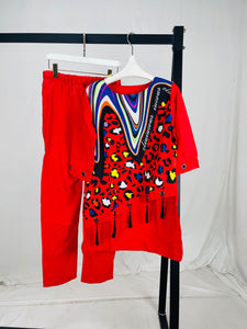 Dashiki African 5 Colors New Fashion Suit (Dress and Trousers) For Lady(LSTZ02#)-FrenzyAfricanFashion.com