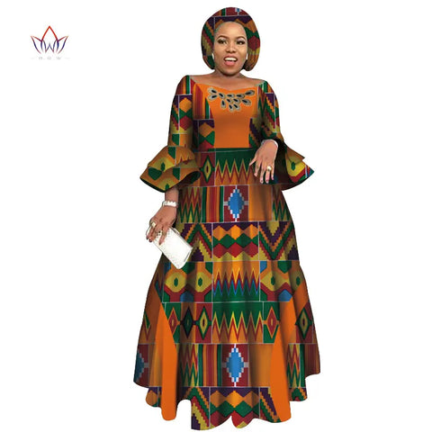 Image of Long Sleeve Dresses Women Party Wedding Dashiki African Women Dresses-FrenzyAfricanFashion.com