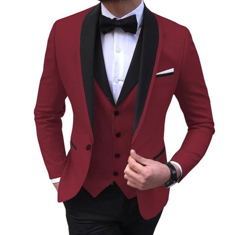 Image of New Wedding Evening Dress 3Pieces Jacket+Pants+Vest Men Suit Set Fashion Slim Fit Party Casual Male Blazer Luxury Homme Costume-FrenzyAfricanFashion.com