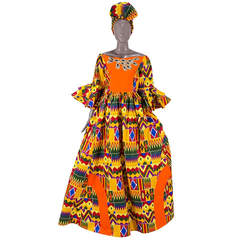 Image of Long Sleeve Dresses Women Party Wedding Dashiki African Women Dresses-FrenzyAfricanFashion.com