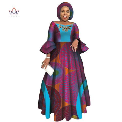 Image of Long Sleeve Dresses Women Party Wedding Dashiki African Women Dresses-FrenzyAfricanFashion.com