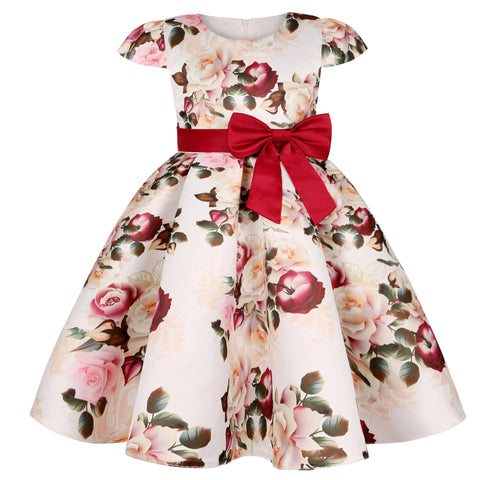 Image of Kids Flower Elegant Causal Princess Party Dresses Children Clothing-FrenzyAfricanFashion.com