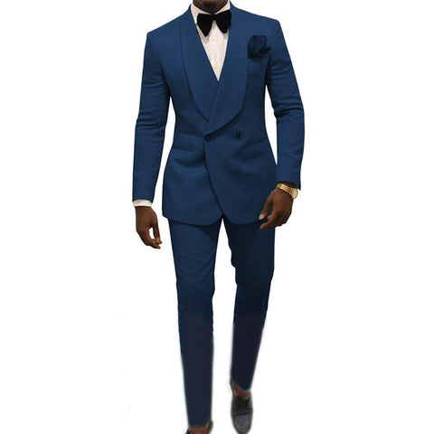 Image of Male Suits Jacket And Pants Chic Groomsmen Tuxedo Jacquard Royal Man Wedding Suit Tailored Expressions Gorgeous Evening Dress-FrenzyAfricanFashion.com