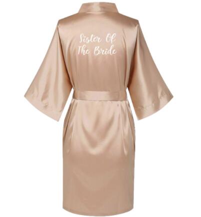 Image of Satin Silk Robes Plus Size Wedding BathRobe Bride Bridesmaid Dress Gown Women Clothing Sleepwear Maid of Honor Rose Gold-FrenzyAfricanFashion.com