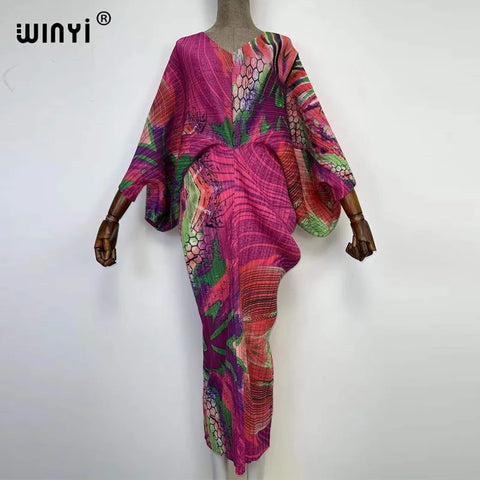 Image of batwing pleated dress-FrenzyAfricanFashion.com