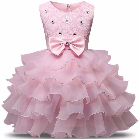 Image of Flower Girl Dress Girl 3–8 Years Birthday Outfits Children's First Communion Dresses-FrenzyAfricanFashion.com