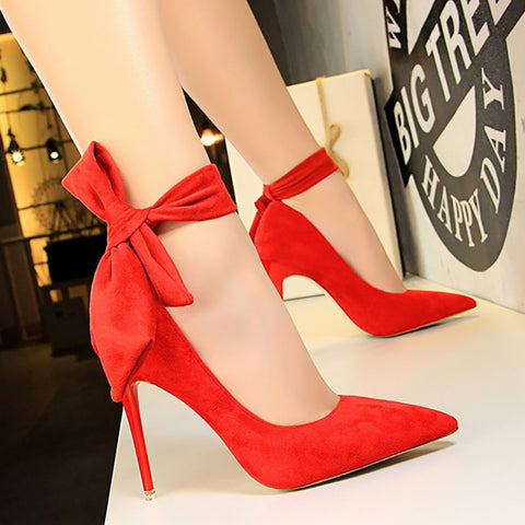 Image of High Heels Suede Women Shoes Pump Wedding Shoes Footwear-FrenzyAfricanFashion.com