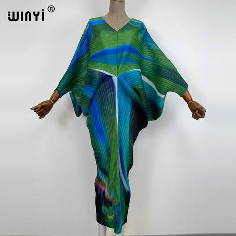 Image of batwing pleated dress-FrenzyAfricanFashion.com