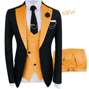 New Costume Homme Popular Clothing Luxury Party Stage Men&#39;s Suit Groomsmen Regular Fit Tuxedo 3 Peice Set Jacket+Trousers+Vest-FrenzyAfricanFashion.com