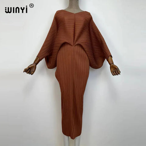 Image of batwing pleated dress-FrenzyAfricanFashion.com