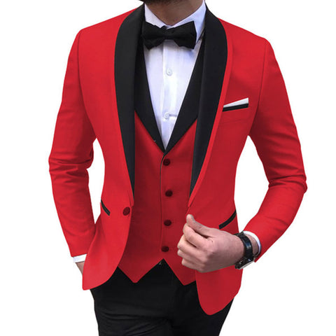 Image of New Wedding Evening Dress 3Pieces Jacket+Pants+Vest Men Suit Set Fashion Slim Fit Party Casual Male Blazer Luxury Homme Costume-FrenzyAfricanFashion.com