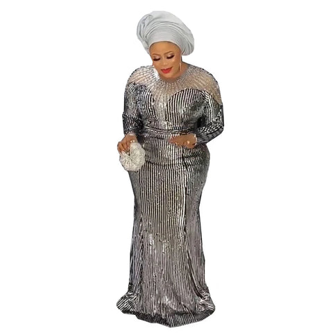 Image of Sequin Mermaid Bodycon Sexy Gowns Sequin Kaftan Dress Ladies Clothing-FrenzyAfricanFashion.com