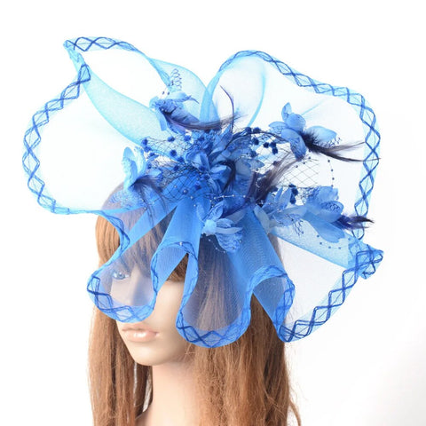 Image of Women Elegant Big Headwear Wedding Fascinators Flower Hat-FrenzyAfricanFashion.com