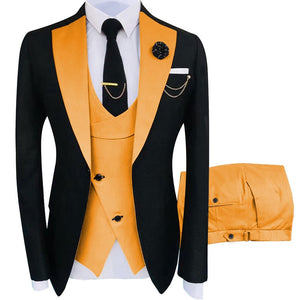 New Costume Homme Popular Clothing Luxury Party Stage Men&#39;s Suit Groomsmen Regular Fit Tuxedo 3 Peice Set Jacket+Trousers+Vest-FrenzyAfricanFashion.com
