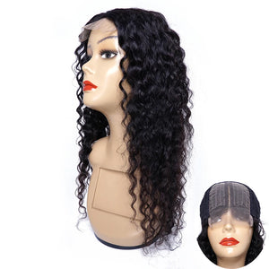 Lace T Type Middle Part Wavy Wigs Remy Indian Hair Bouncy No Shedding-FrenzyAfricanFashion.com