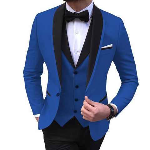 Image of New Wedding Evening Dress 3Pieces Jacket+Pants+Vest Men Suit Set Fashion Slim Fit Party Casual Male Blazer Luxury Homme Costume-FrenzyAfricanFashion.com