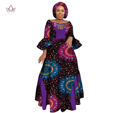 Image of Long Sleeve Dresses Women Party Wedding Dashiki African Women Dresses-FrenzyAfricanFashion.com