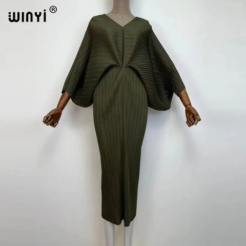 Image of batwing pleated dress-FrenzyAfricanFashion.com