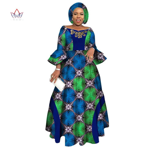 Image of Long Sleeve Dresses Women Party Wedding Dashiki African Women Dresses-FrenzyAfricanFashion.com