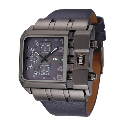 Image of Oulm 3364 Casual Wristwatch Square Dial Wide Strap Men&#39;s Quartz Watch Luxury Brand Male Clock Super Big Men Watches montre homme-FrenzyAfricanFashion.com