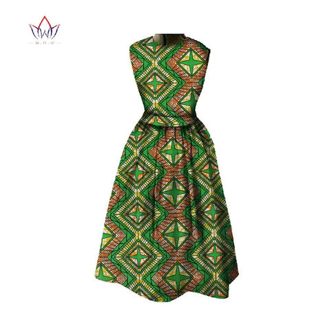 Image of Women Dashiki Midi Length Print Dresses-FrenzyAfricanFashion.com