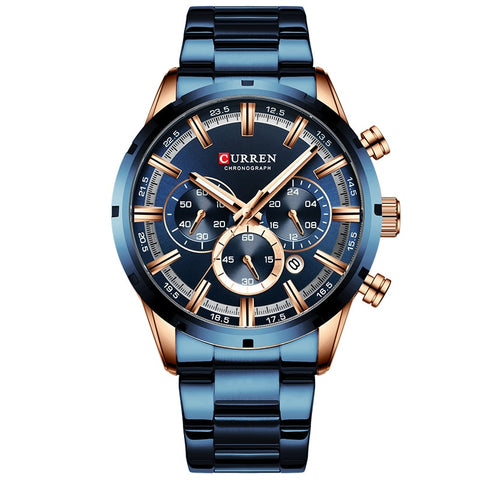 Image of CURREN Men Watch Top Brand Luxury Sports Quartz Mens Watches Full Steel Waterproof Chronograph Wristwatch Men Relogio Masculino-FrenzyAfricanFashion.com