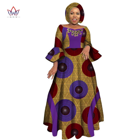 Image of Long Sleeve Dresses Women Party Wedding Dashiki African Women Dresses-FrenzyAfricanFashion.com