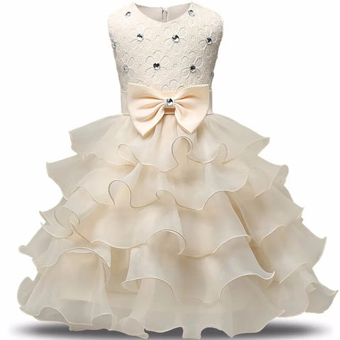 Image of Flower Girl Dress Girl 3–8 Years Birthday Outfits Children's First Communion Dresses-FrenzyAfricanFashion.com