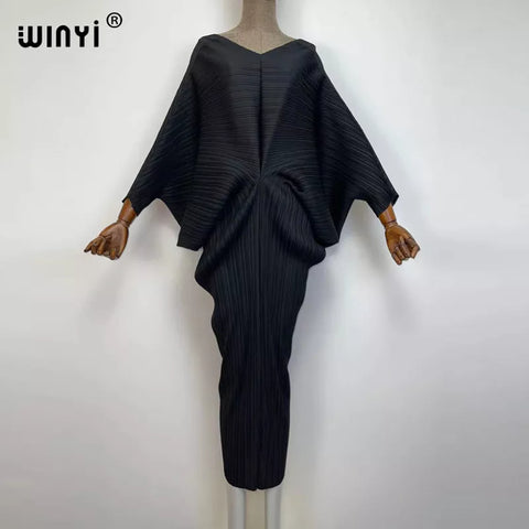 Image of batwing pleated dress-FrenzyAfricanFashion.com