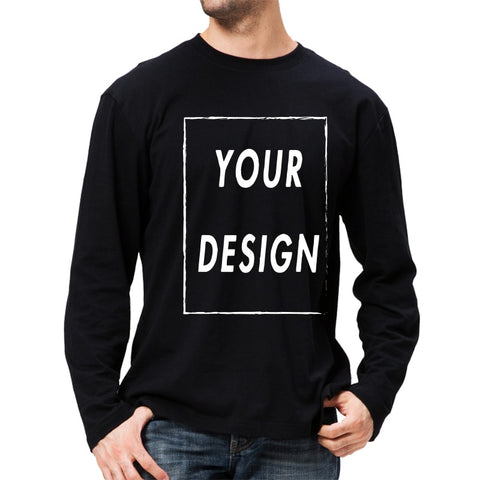 Image of Custom Long Sleeve Shirt EU Size 100% Cotton Make Your Design Logo Text High Quality Gifts Tops-FrenzyAfricanFashion.com