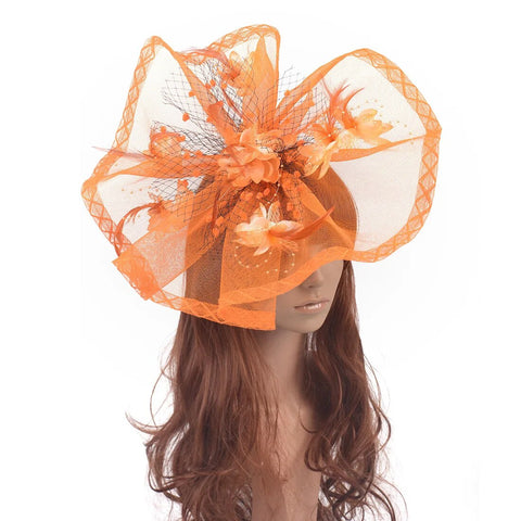 Image of Women Elegant Big Headwear Wedding Fascinators Flower Hat-FrenzyAfricanFashion.com