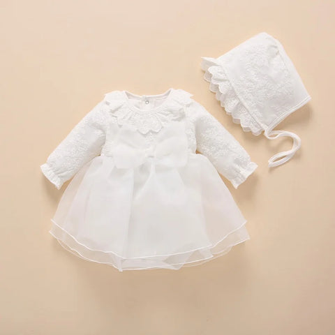 Image of Newborn Baby Girl Dresses Clothes For 0-3 Month Set Party Birthday Dress Outfits 0-1 Years Shoes Tights & Long Socks Christening-FrenzyAfricanFashion.com