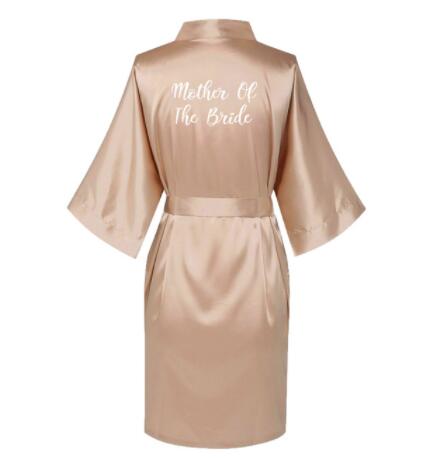 Image of Satin Silk Robes Plus Size Wedding BathRobe Bride Bridesmaid Dress Gown Women Clothing Sleepwear Maid of Honor Rose Gold-FrenzyAfricanFashion.com